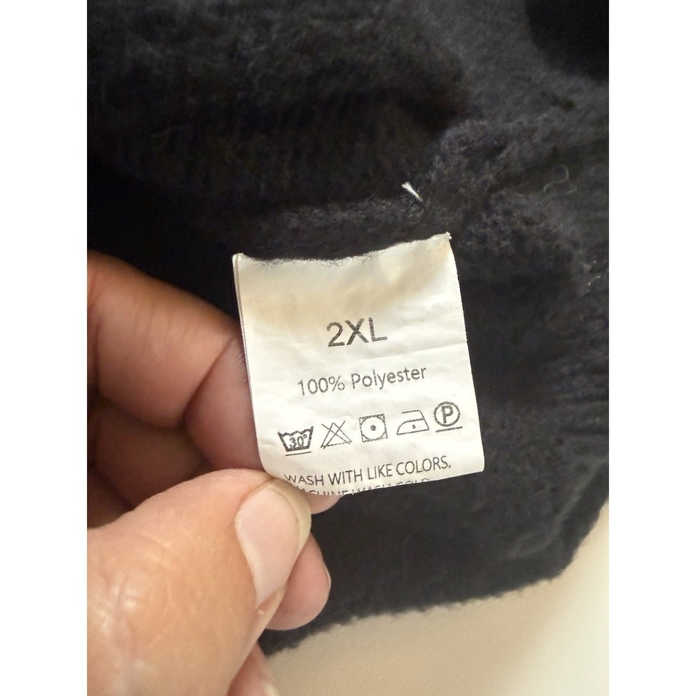 2XL Button Front Open Cable Knit Long Sleeve Cardigan Black - Picture 4 of 5